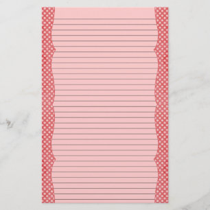Papelaria Papel de carta para Bolinhas vermelho e rosa - lin