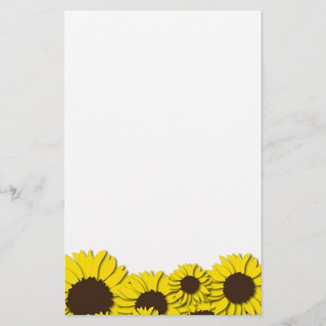 Papelaria Papel de carta para campos de girassol (Frente)