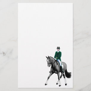 Papelaria Papel de Carta para Cavalos de Dressagem Negra