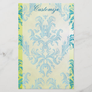 Papelaria Papel de carta para danos à imagem azul e verde