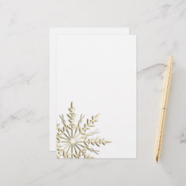 Papelaria Papel de carta para flocos de neve Dourados de inv
