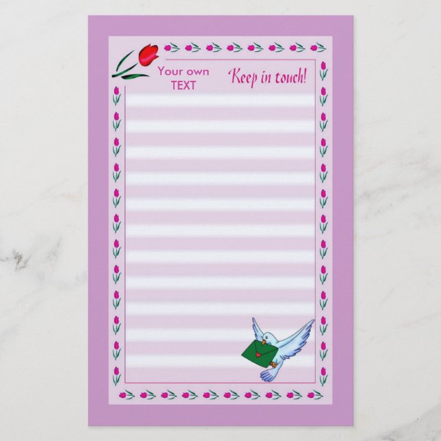 Papelaria Papel de carta para manter em contato (Frente)