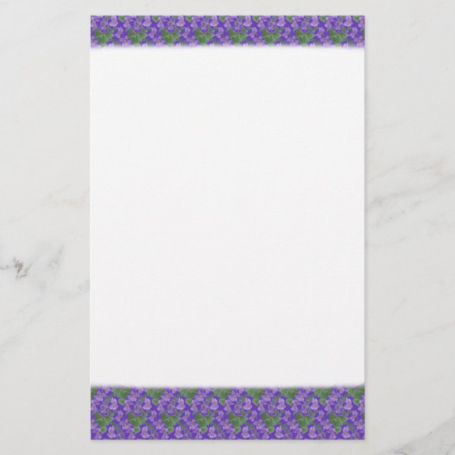 Papelaria Papel de Carta para Violetas Doce (Frente)