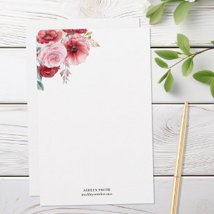 Papelaria Papel de Carta Personalizada Floral Elegante