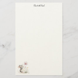 Papelaria Papel de Carta Personalizado Aquarela Mouse