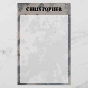 Papelaria Papel de carta personalizado Camo da ACU
