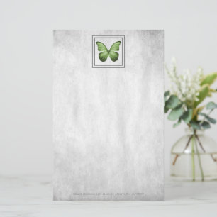 Papelaria Papel de Carta Personalizado da Borboleta Verde