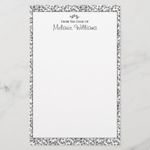 Papelaria Papel de Carta Personalizado de Brilhos Pretos e B