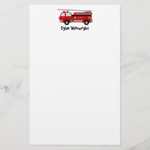 Papelaria Papel de Carta Personalizado de Caminhão de Fogo