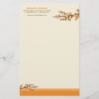 Papelaria Papel de Carta Personalizado de Cerejeira Blossom