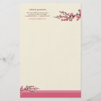 Papelaria Papel de Carta Personalizado de Cerejeira Blossom