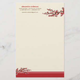 Papelaria Papel de Carta Personalizado de Cerejeira Blossom