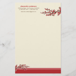 Papelaria Papel de Carta Personalizado de Cerejeira Blossom