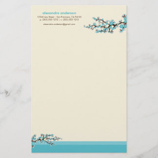 Papelaria Papel de Carta Personalizado de Cerejeira Blossom