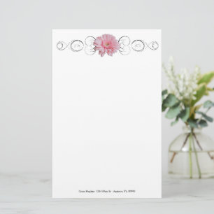 Papelaria Papel de Carta Personalizado de Gerber Rosa