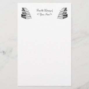 Papelaria Papel de Carta Personalizado de Livros Vintage