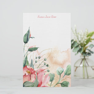Papelaria Papel de Carta Personalizado de Romance de Rosa pi