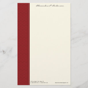 Papelaria Papel de Carta Personalizado do Designer Vermelho