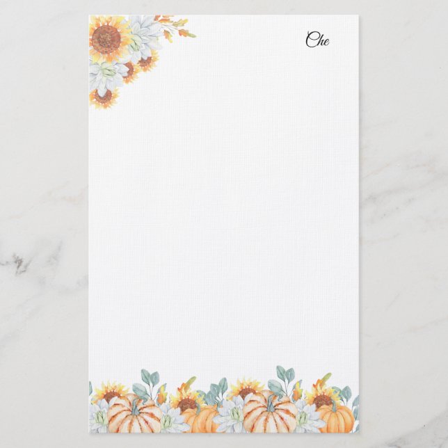 Papelaria Papel de Carta Personalizado Escrevendo Floral (Frente)