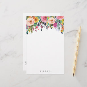 Papelaria Papel de Carta Personalizado Flor MultiFlor Rosa