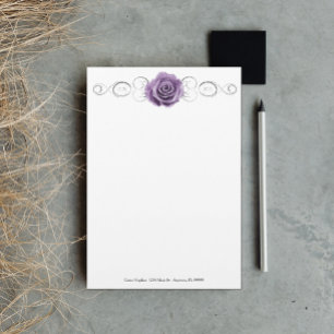 Papelaria Papel de Carta Personalizado Rosa Roxo