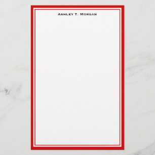 Papelaria Papel de Carta Personalizado Simplicity Red White