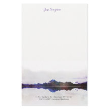 papel de carta pessoal da paisagem da aguarela