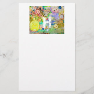 Papelaria Papel de carta pintado mão da galáxia