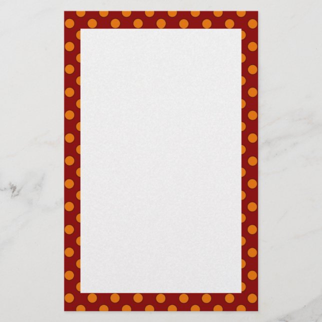 Papelaria Papel de Carta Polka Laranja (Frente)
