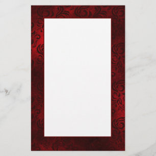 Papelaria Papel de carta Red Floral Damask