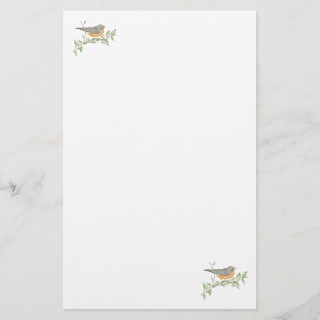 Papelaria Papel de carta Robin (Frente)