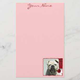 Papelaria Papel de carta romântico do buldogue