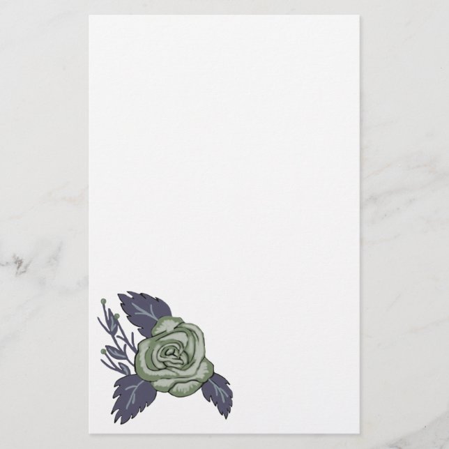 Papelaria Papel de carta Rosa Verde Escuro (Frente)