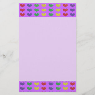 Papelaria Papel de Carta Roxo do Amor