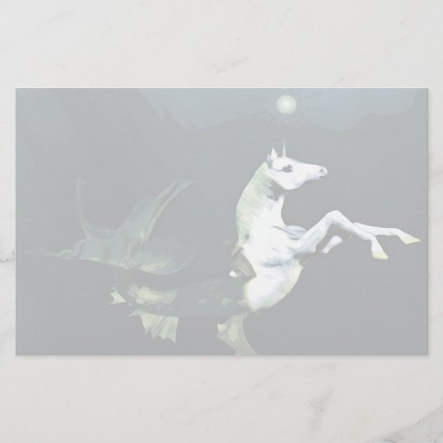 Papelaria Papel de Carta Sem Linhas do Mar Profundo (Frente)