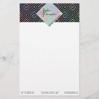 Papelaria Papel de Carta Simétrico Holográfico Moderno