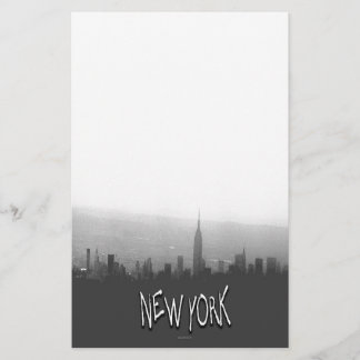 Papelaria Papel de carta Skyline de Nova York, preto e branc