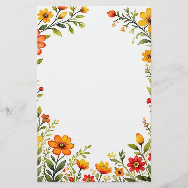 Papelaria Papel de carta Sunny Blooms (Frente)