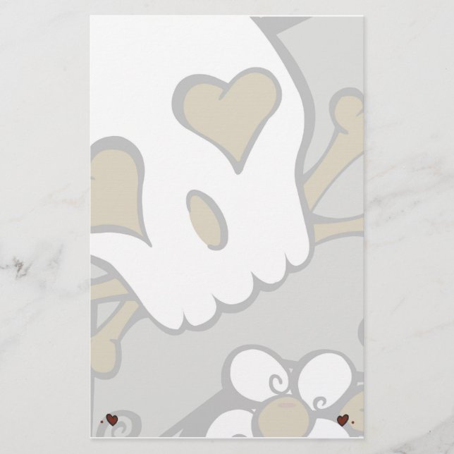 Papelaria Papel de carta urbano do crânio (Frente)