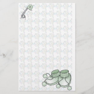 Papelaria Papel de Carta Verde do Baby Bootie