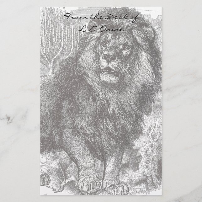 Papelaria Papel de carta Vintage Lion (Frente)