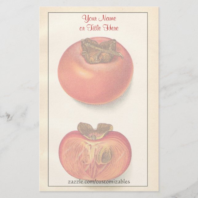 Papelaria Papel de Carta Vintage Persimmons (Frente)