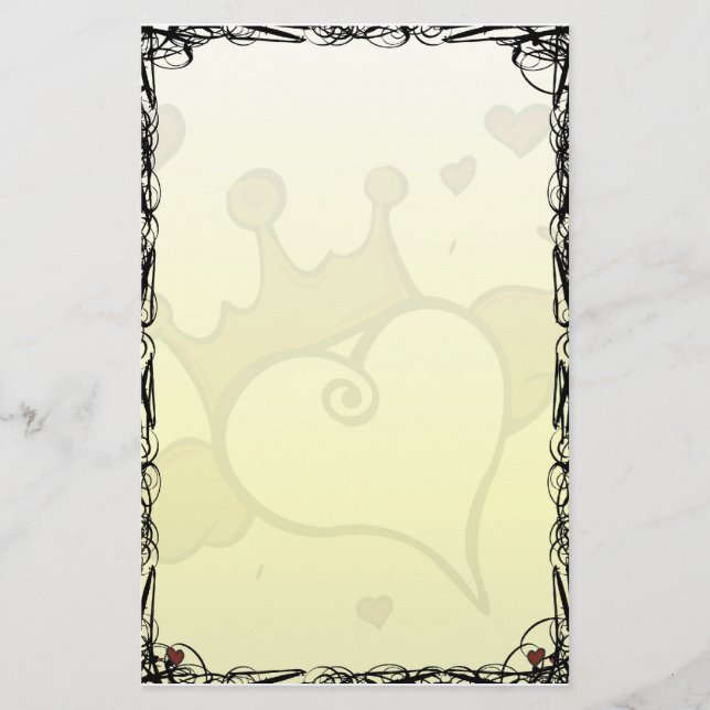 Papelaria Papel de carta voado urbano do coração (Frente)