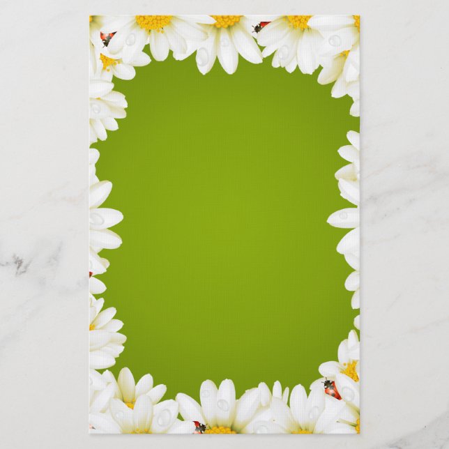 Papelaria Papel de carta White Daisies (Frente)