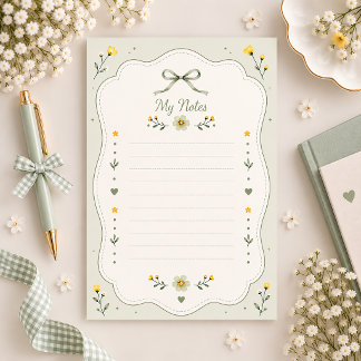 Papelaria Papel de Cartaeria Shabby Chic Verde Sage Floral