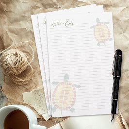Papelaria Papel de escrita personalizado com arte de tartaru
