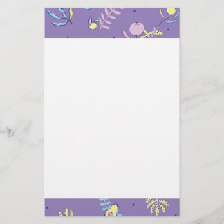 Papelaria Papel de Escritório com Estampa Floral Roxa