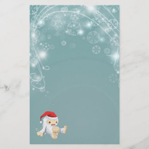 Papelaria Papel de Natal Azul Brilhante com Yeti Toy