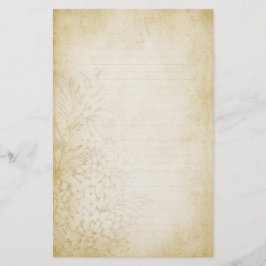 Papelaria Papel de nota alinhado floral envelhecido do