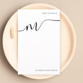 Papelaria Papel de Nota de Caligrafia de Script do Monograma